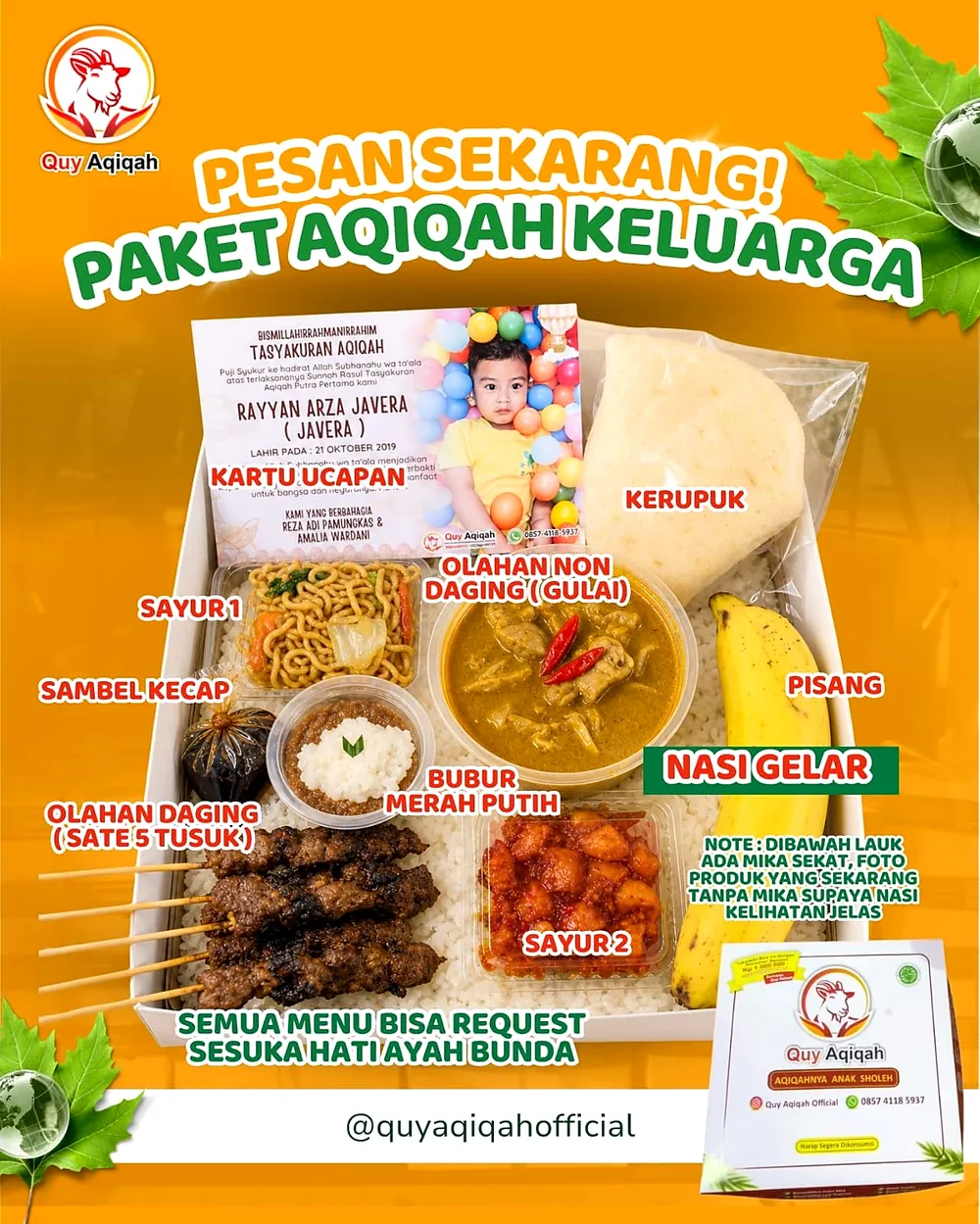 Paket Aqiqah Keluarga Quy Aqiqah - poster menu asli yang telah diperjelas tanpa mengubah isi