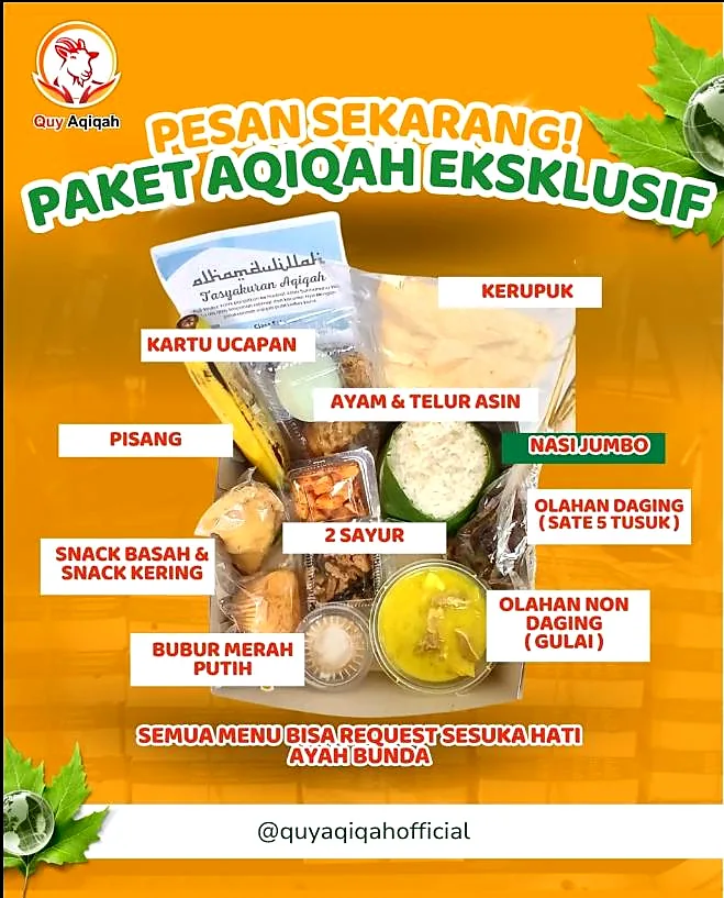 Paket Aqiqah Eksklusif Quy Aqiqah - poster menu asli yang telah diperjelas tanpa mengubah isi