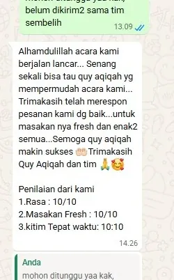 Ulasan tentang rasa, kesegaran, dan ketepatan pengiriman.