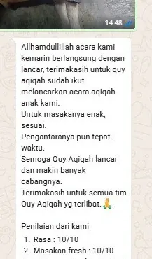 Ulasan tentang masakan dan pelayanan.