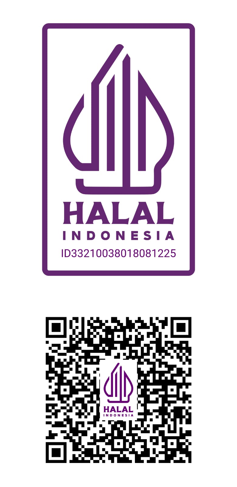Logo Halal Indonesia nomor ID33210038018081225 dan kode QR yang disampaikan pemilik Quy Aqiqah